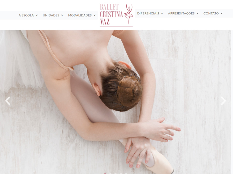 Projeto de criação de site para Ballet Cristina Vaz
