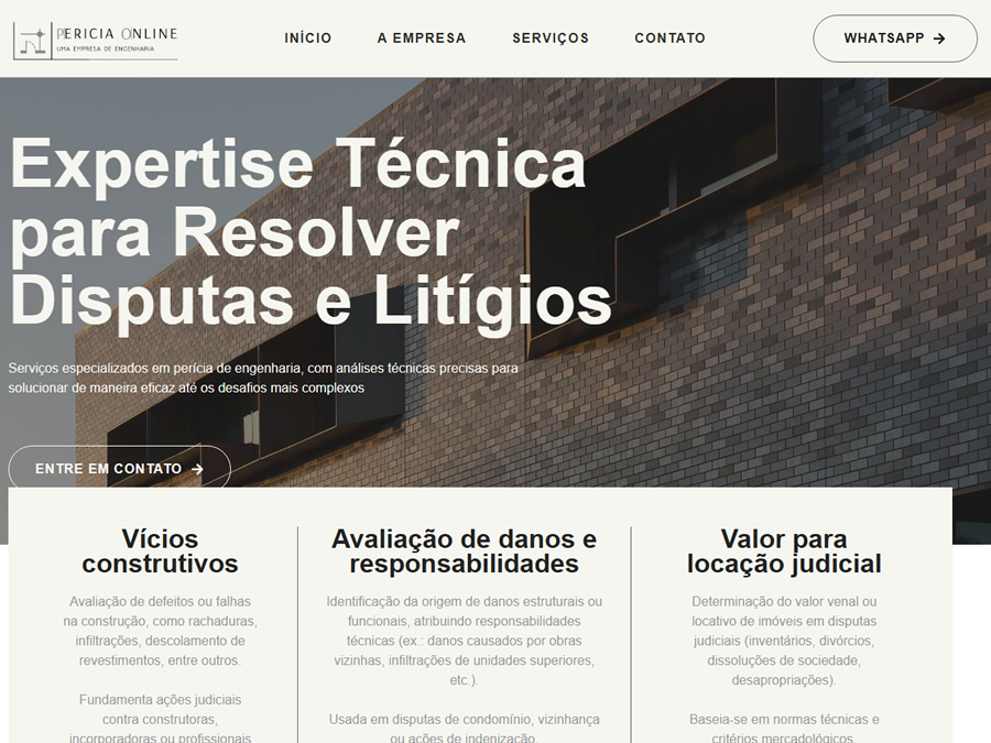Projeto de criação de site para Perícia Online